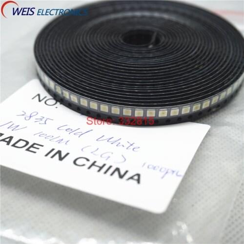 1000pcs 2835 COLD WHITE 1W 100LM 2.8*3.5*0.6mm LED 3V 3528 Light beads For TV/LCD Backlight LATWT470RELZK