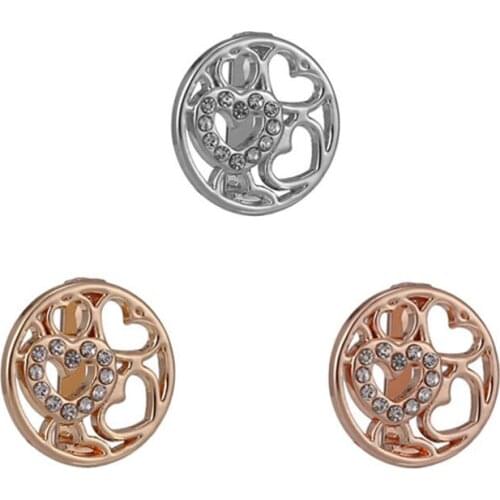 2Pcs/Lot Fashion Crystal Hollow Heart Slide Charm Beads for Women Brand Mesh Bracelets DIY Watch Strap Jewelry Gift Making