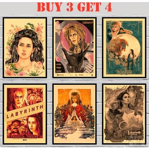 26 Designs Labyrinth （1986）Kraft paper Poster Home Decal Art Painting Funny Wall Sticker 42X30cm