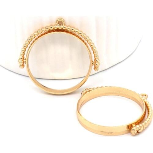 3Pcs 360 Degree Rotating Epoxy Round Model Alloy Frame DIY Jewelry Accessories