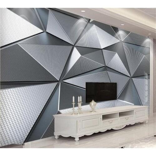Beibehang Customized modern 3D wallpaper geometric pattern high-end bedroom mural home decoration background papel de parede