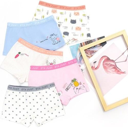 5pcs/pack Toddler Panties Cartoon Print Underwear Children Cotton Panties Girl Teenage Princess Boxers 4 8 12 14Years Clothes