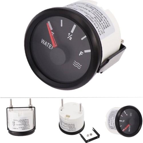 52mm Water Liquid Level Gauge with Full -Empty Indicator Pointer fit 0~190ohm Water Level Gauge Sensor for Marine Car