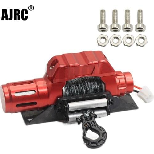 AJRC For 1/10 Rc tracked vehicle axial Scx10 II 90046 D90 Traxxas Trx4 TRX-6 D110 RC car red metal automatic simulation winch