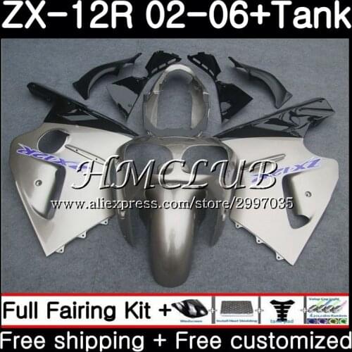 +Tank For KAWASAKI NINJA ZX1200 C ZX-12R Hot silvery 2003 2004 2005 2006 72HC.10 ZX 12R 1200CC 12 R ZX12R 03 04 05 06 Fairings