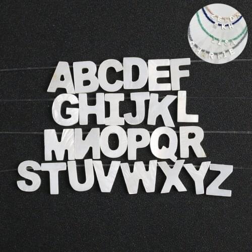 26 Capital Letter Shell Beads Charms Classic A to Z Natural Mother of Pearl Shell Beads For Jewelry Necklace Making DIY Handmade