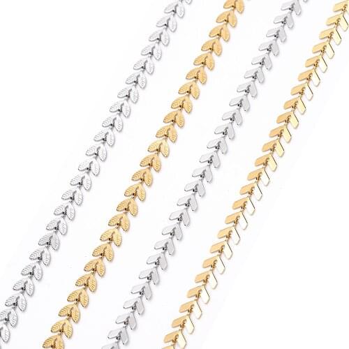 1 Meter 316L Stainless Steel Gold Steel Tone Airplain Shape Bulk Necklace Chain Fit DIY Bracelet Jewelry Making Findings Crafts