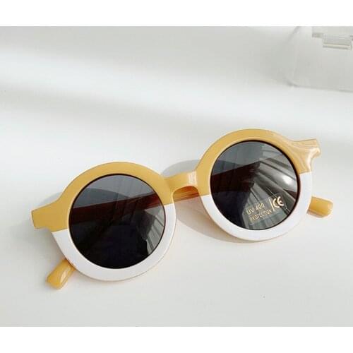 Childrens Sunglasses Girls Round Frame Sunglasses Personality Baby Sun Protection Glasses Fashion Joker Sunshade Glasses