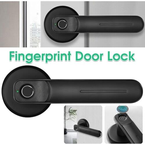 Fingerprint Door Lock Electronic Bedroom Sensitive Smart Biometric Door Lock Anti-Theft Door Handle Smart Lock for Home Office