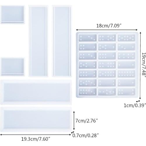 F3MD Dominoes Epoxy Resin Mold Dominoes Storage Box Jewelry Case Holder Casting Silicone Mould DIY CraftsDomino Tiles Tool