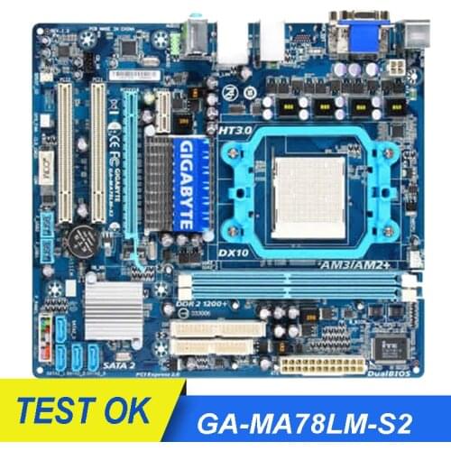 GIGABYTE GA-MA78LM-S2 Motherboard AM2/AM2+/AM3 DDR2 AMD 960G SATA II USB2.0 For MA78LM-S2 Micro-ATX Desktop Mainboard Used