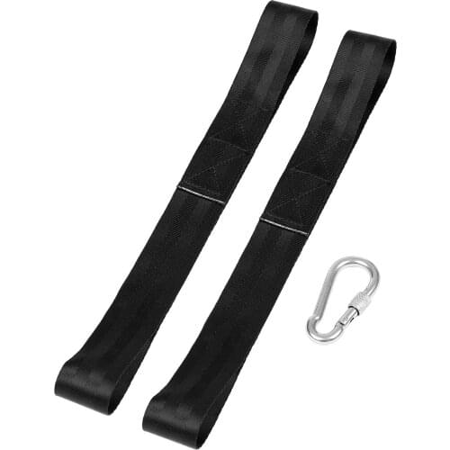 Battle Rope Anchor Strap Kit with Heavy Duty Reinforced 2 Nylon Straps 1 Stainless Steel Carabiner Clip Home Gym Fitness Anchor