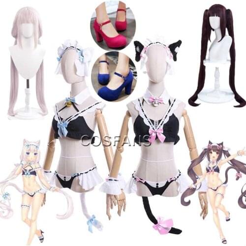 NEKOPARA OVA Cosplay Costumes Chocolat and Vanilla Bunny Girl Cat Uniform Sexy Women Set Figure Party Halloween Gifts Wig shoes