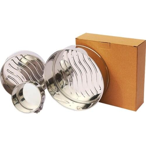 3 piece round food grade 304 stainless steel cake mold 4/7/9 "live bottom baking cake mold
