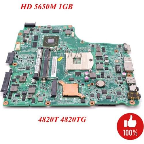 NOKOTION Laptop Motherboard For Acer aspire 4820T 4820TG HM55 DDR3 HD5650M 1GB DA0ZQ1MB8F0 MBPVL06001 MB.PVL06.001 Mainboard