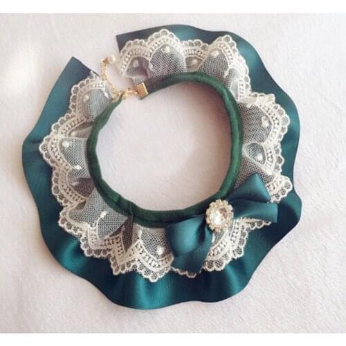 Pet Fashion Bib Collar For Pets Dog Goods for Puppy Lace Bow Jewelry Necklace Accessories Lovely Cat Dogs Chihuahua Collars