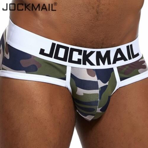 JOCKMAIL classic Camouflage Sexy men underwear printed ice silk briefs men panties calzoncillos hombre slip Gay underwear Penis
