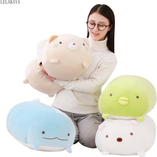 Soft Stuffed Plush Pillow Cute Cartoon Animal Cat Dinosaur Bear Penguin Sumikko Gurashi Corner Bio Creature Cushion Doll Decor