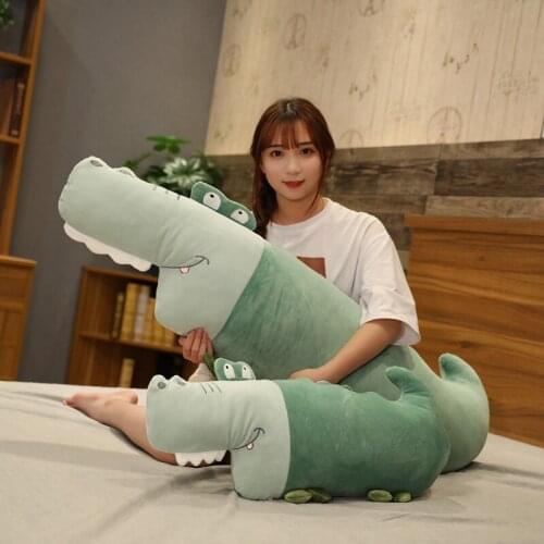 65cm-120cm Soft Funny Crocodile Plush Pillow Toy Stuffed Cartoon Animal Shape Alligator Doll Rest Nap Cushion Kids Birthday Gift