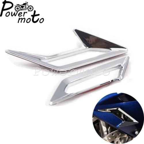 Motorcycle ABS Chrome Fender Vent Trims Accent Cover Bezel Side Panel Vent Trim for Honda Gold wing Tour DCT Airbag GL1800 18-21
