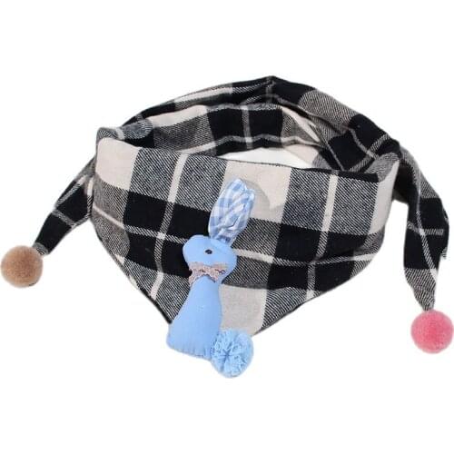 New 2021 Spring Autumn Girls Plaid Triangle Scarf Boys Girls Scarf Bibs Children Head Wear Baby Neck Collars Cotton Brup Cloth