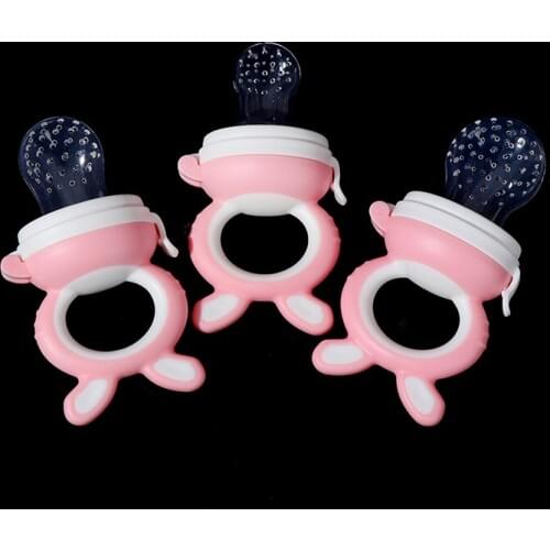 1PC Teether silicone pacifier fruit feeder food nibbler feeder soother nipple pink