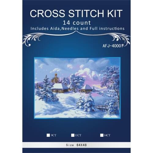 Oneroom Winter snow country Embroidery Crafts Needlework 14CT Unprinted Arts Cross Stitch Kits DMC DIY Quality