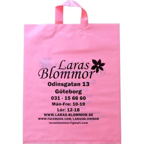 25x35cm custom shopping handle plastic gift bag/plastic packaging bag for garment/printed LOGO promotion bag