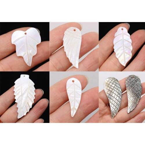 2 Pcs Natural Shell Bead Pendant Necklace Accessories Mother Of Pearl Shell Bead Charms For Jewelry Making Bracelet Earrings