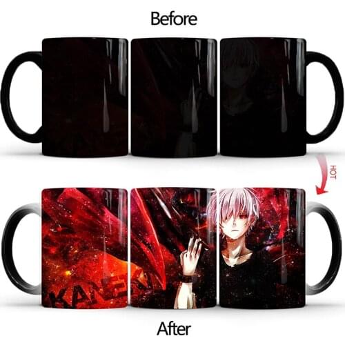 Drop Shipping 1Pcs 350ml New Creative Tokyo Ghoul Magic Color Changing Mug Ceramic Coffee Milk Cup Birthday Gift for Friends