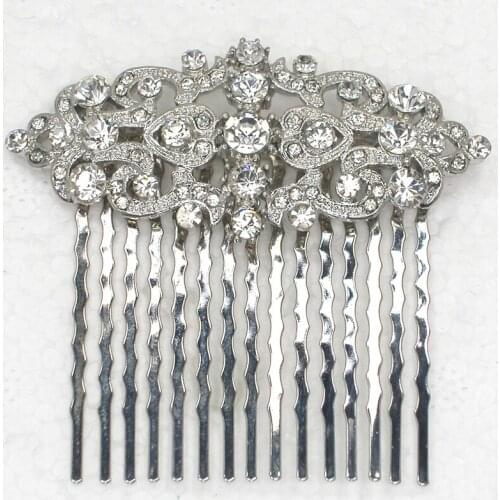 12pcs/lot Wholesale Crystal Rhinestone Flower Hair Comb for Bridal Wedding party Prom L101058