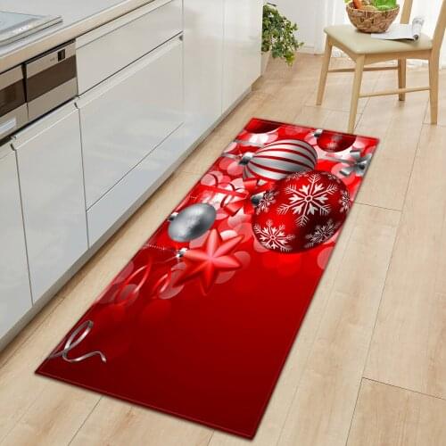Christmas Decorative Rug Thickening Flannel Carpet Non-slip Water Absorbability for Bathroom Kitchen Mat Christmas Decoration