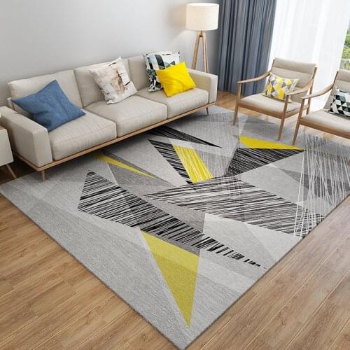 Nordic Geometric Pattern Carpet 160 230 Grey And Yellow Carpet For Living Room Home Bath Mat Delicate Large House Rug Anti-Slip