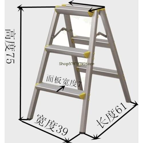 Aluminum Alloy Folding Double-sided Ladder 1234 Step Photography Ladder Indoor Tool Ladder Double-sided Herringbone Ladder Car W