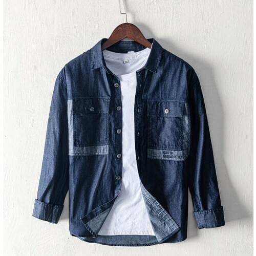 Suehaiwe Mens Denim Shirts