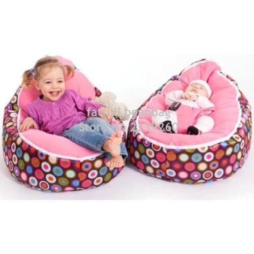 COVER ONLY, NO FILLINGS - PINK balls discojelly 2 in 1 baby beanbag chair, functional bean bag sofa