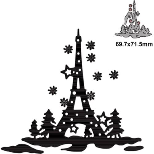 Eiffel Tower Cutting Dies Fustelle For DIY Scrapbooking Album Paper Cards Decorative Craft Embossing Template Stencil Metal Die