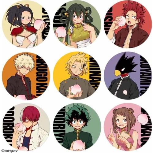 Button Badges Bag Accessories Collectible Brooch Pins My Hero Academia Anime Peripheral Cartoon Round Acrylic Badge