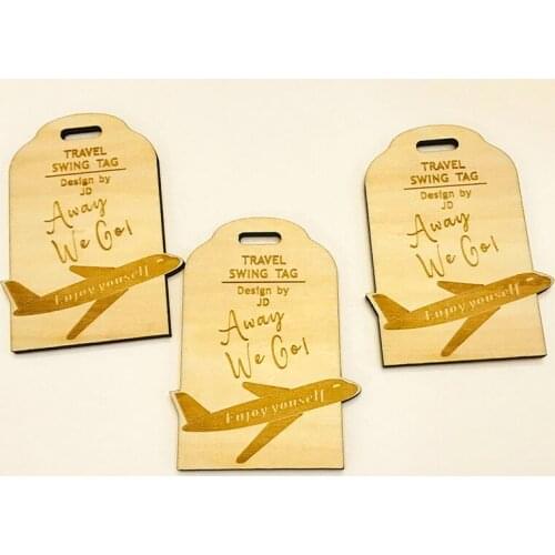10 pcs Creative Custom Holiday Gifts Wedding Ornaments Return Gifts Souvenirs Wooden Invitation Card Tags Travel Luggage