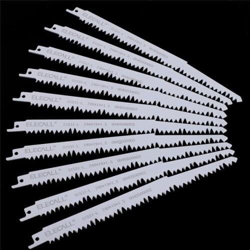 ELECALL 10pcs 150-240mm Alloy Steel Saw Blades Hard Wood Curve Cuttting for home DIY