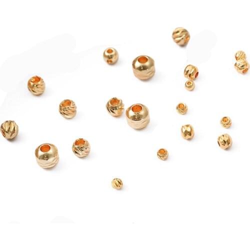 10Pcs 4 5mm 18K Gold Plated Copper Round Connector Spacer Beads 2mm Hole for Jewelry Making Findings DIY Bracelet Accessories