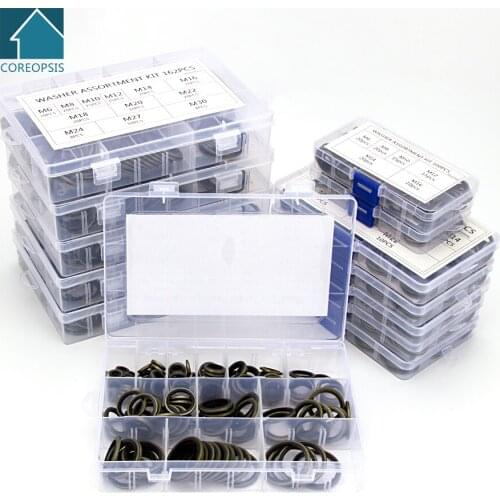 100pcs-162pcs Sealing Washer O-Ring High Pressure Gasket Socket M6 M8 M10 M12 M14 M16 M18 M20 M22 M24 M27 M30 Seal Spare Kit S26