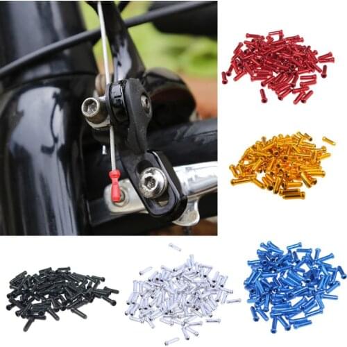 100pcs Aluminum Bicycle Brake Wire End Cap MTB Road Bike Brake Cable Cap End Tips Crimp Cycling Accessories
