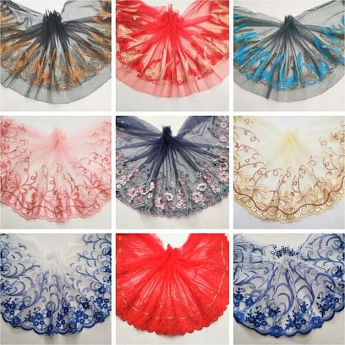 2M/lot Wide 18-22cm Multicolor Retro Gorgeous Baby Clothes Material Mesh Embroidered Lace Wrap Clothing Lace Material X794