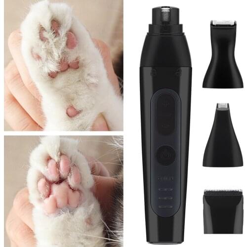 2021 Hair Clipper For Dog Nail Grinder 4 in 1 Pet Grooming Kit Cat Dogs Claws Cutter Nail Clipper Cutter Foot Paw Hair Trimmer