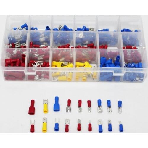 330 pcs Insulated Spade Crimp Connector Terminal Butt Electrical Wire Cold-Pressure Terminal with Box