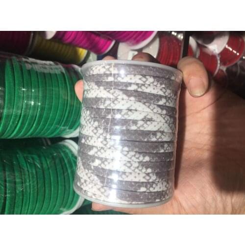 5mm 20meters / Spool Snake Print Elastic lycra cord Stitched round lycra cord Lycra strip For DIY Jewelry Marking
