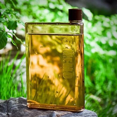 Water Bottle Clear Book Portable Paper Pad Water Bottles Flat Drinks Kettle Outdoors Hiking Easy To Carry Or Home Decor A80