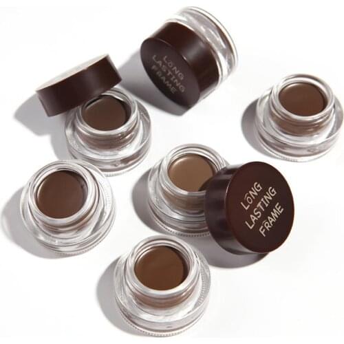 Judydoll Brand New 1pcs Black Eyebrow Cream Waterproof Long lasting Eyeliner Professional Eyebrow Gel With Brushes