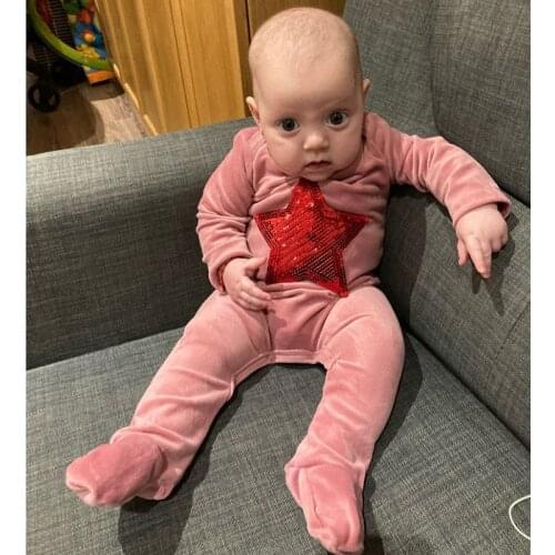 Baby Warm Star Velour Long Sleeves Bodyusits Casual Winter Baby Boy Girls Clothes Romper 2020 Newborn bebe pajamas Dropshipping